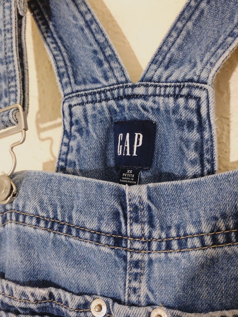 GAP Medium Blue Denim Distressed Carpenter Overalls - Picture 4 of 5